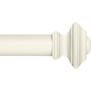 28-48" Ivory/White Ivilon Drapery Window Curtain Rod, Square Design 1 1/8 Rod